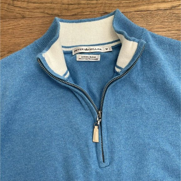 Peter Millar Blue V-Neck Sweater Vest - Picture 5 of 6